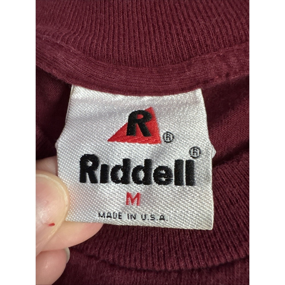 Vintage 90s Riddell Washington Redskins NFL Football Helmet T Shirt Men's Medium - Picture 9 of 11